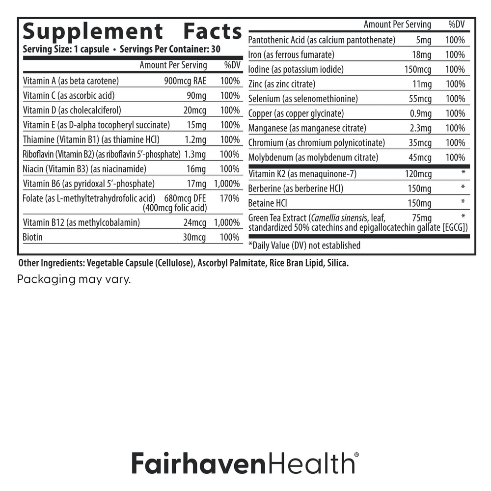 Fairhaven Health Menopause Multivitamin Essentials 30 capsules