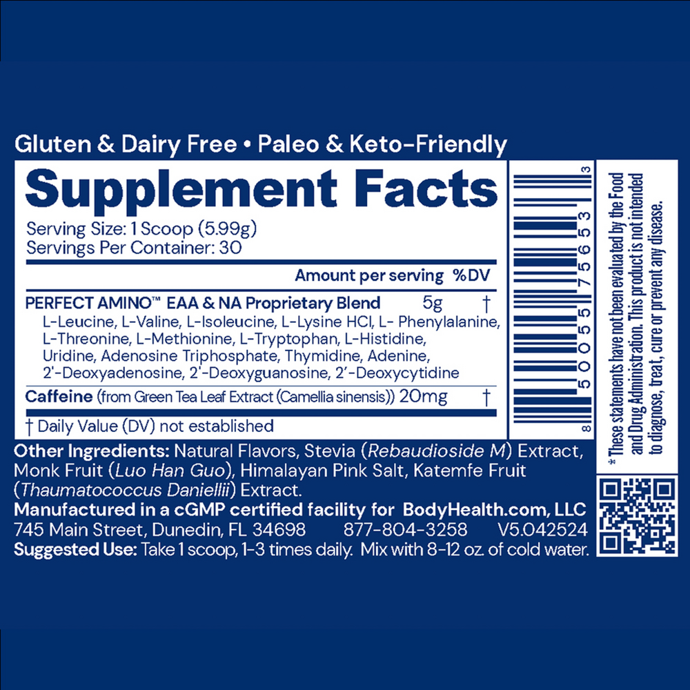 BodyHealth PerfectAmino Powder, Mocha 192 Grams