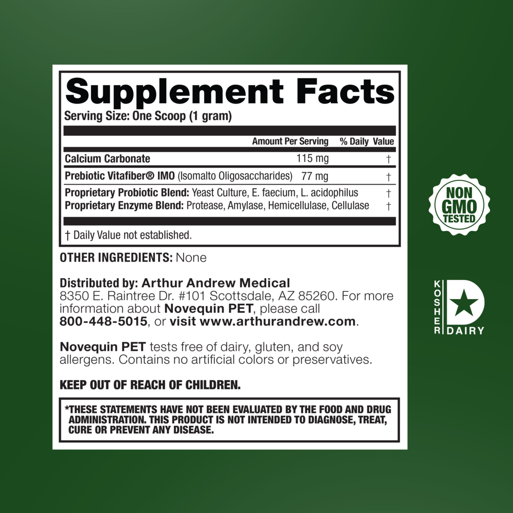 Arthur Andrew Medical Novequin PET (Digestive Probiotic Formula) Equine/Pets 90g