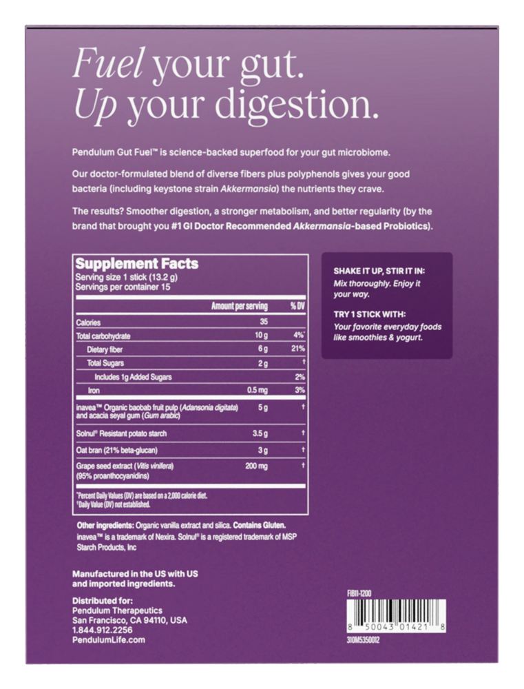Pendulum Gut Fuel Daily Prebiotic Fiber + Polyphenols 396g