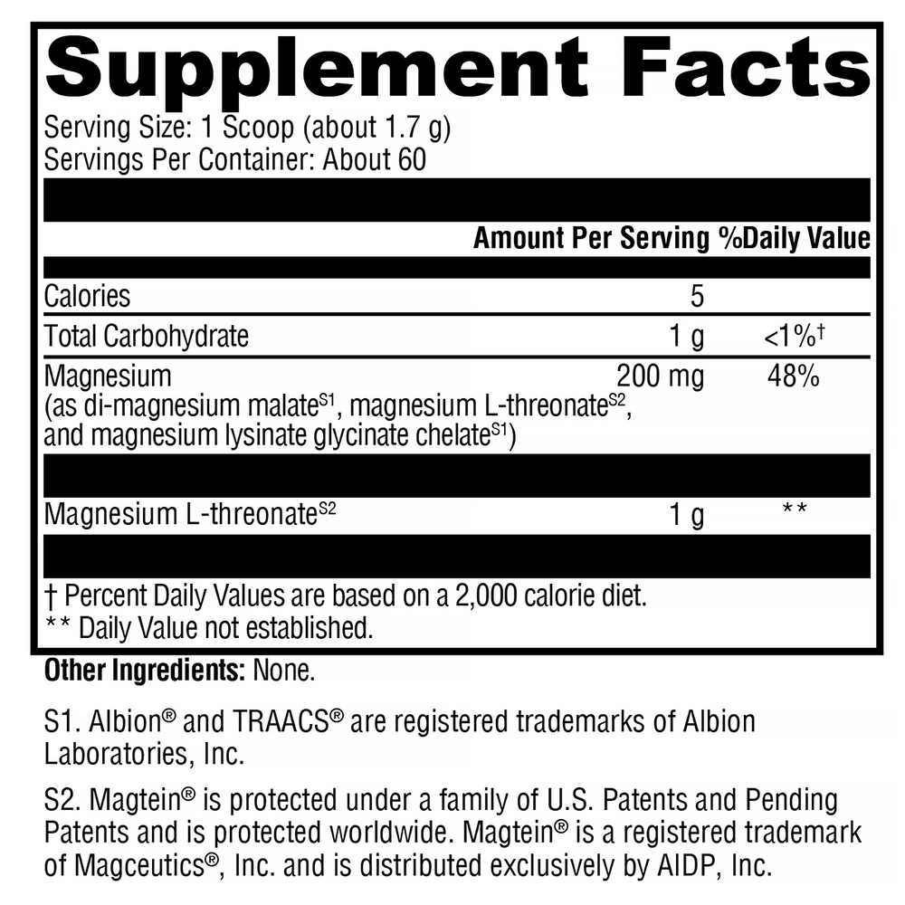 XYMOGEN OptiMag Neuro Unflavored (Magnesium_ L-Threonate 102 Grams