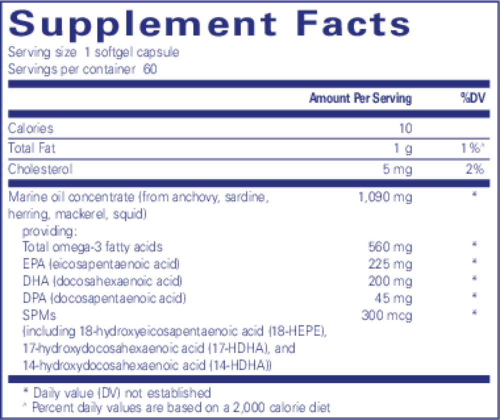 Pure Encapsulations Pro-Resolve Omega 60 Softgels