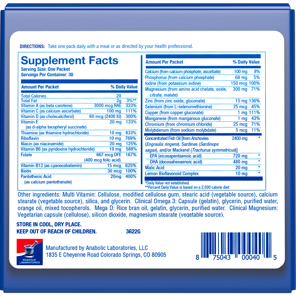 Anabolic Laboratories Essential Nutrition Pack 30 packets