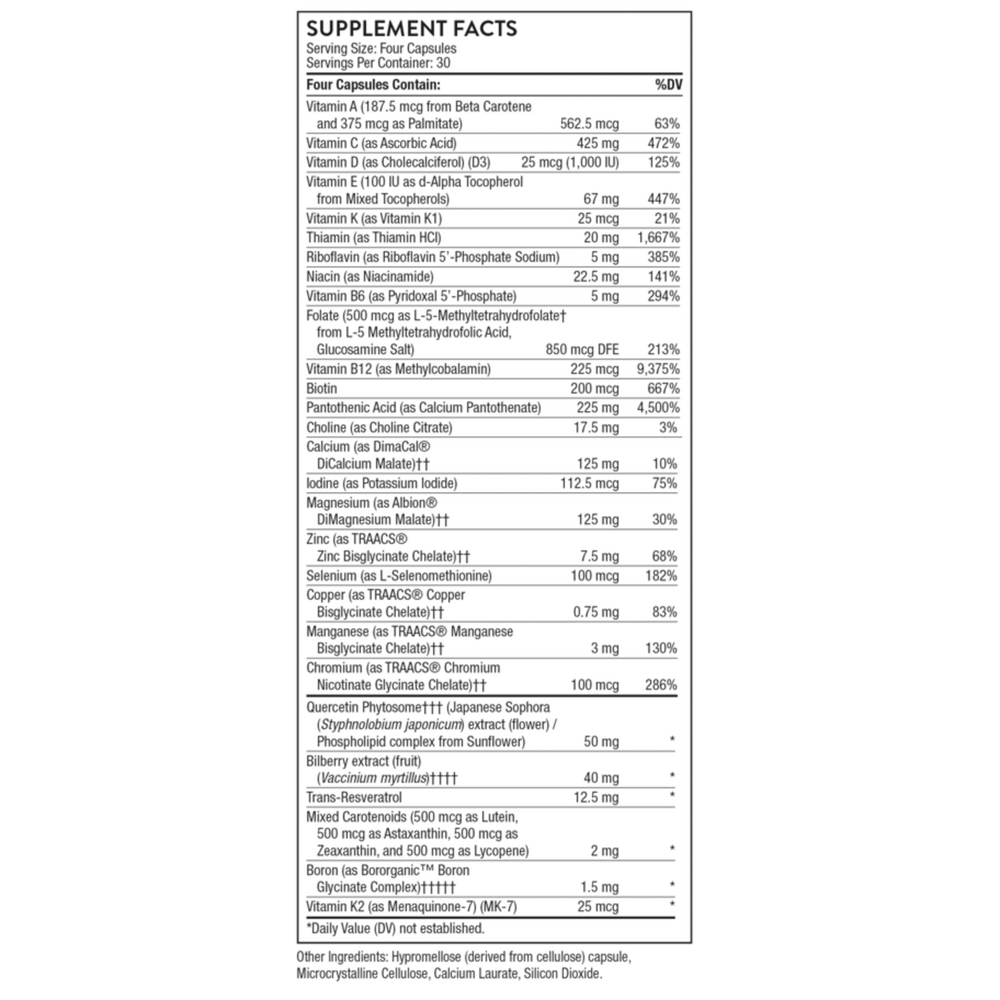 Thorne Advanced Nutrients 120 capsules