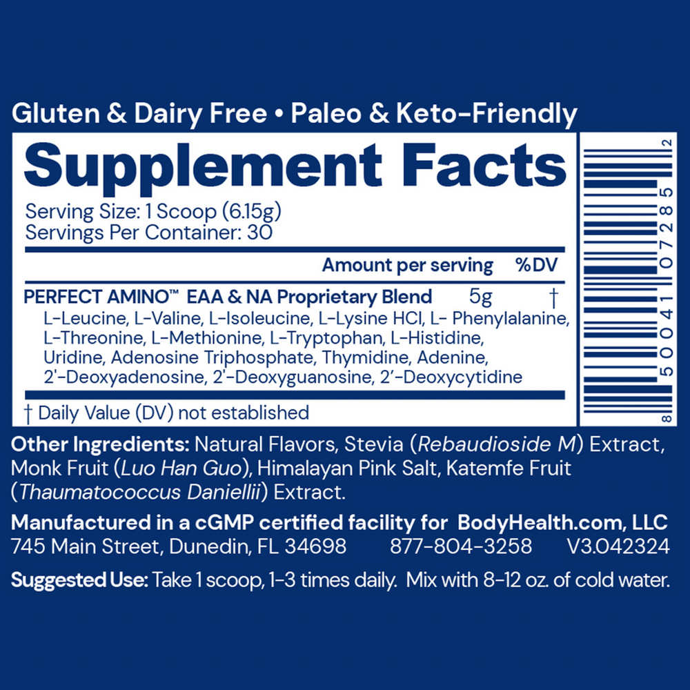 BodyHealth PerfectAmino Powder, Chocolate 184.5 Grams