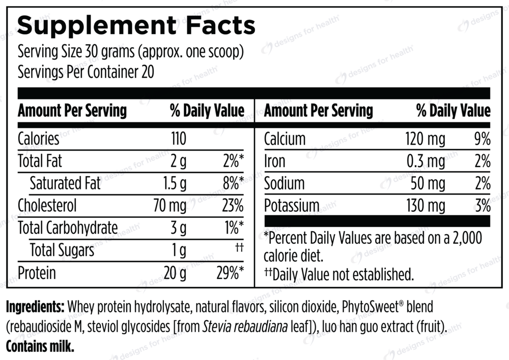 Designs For Sport Hydrolyzed Whey Protein Powder, Vanilla 600g