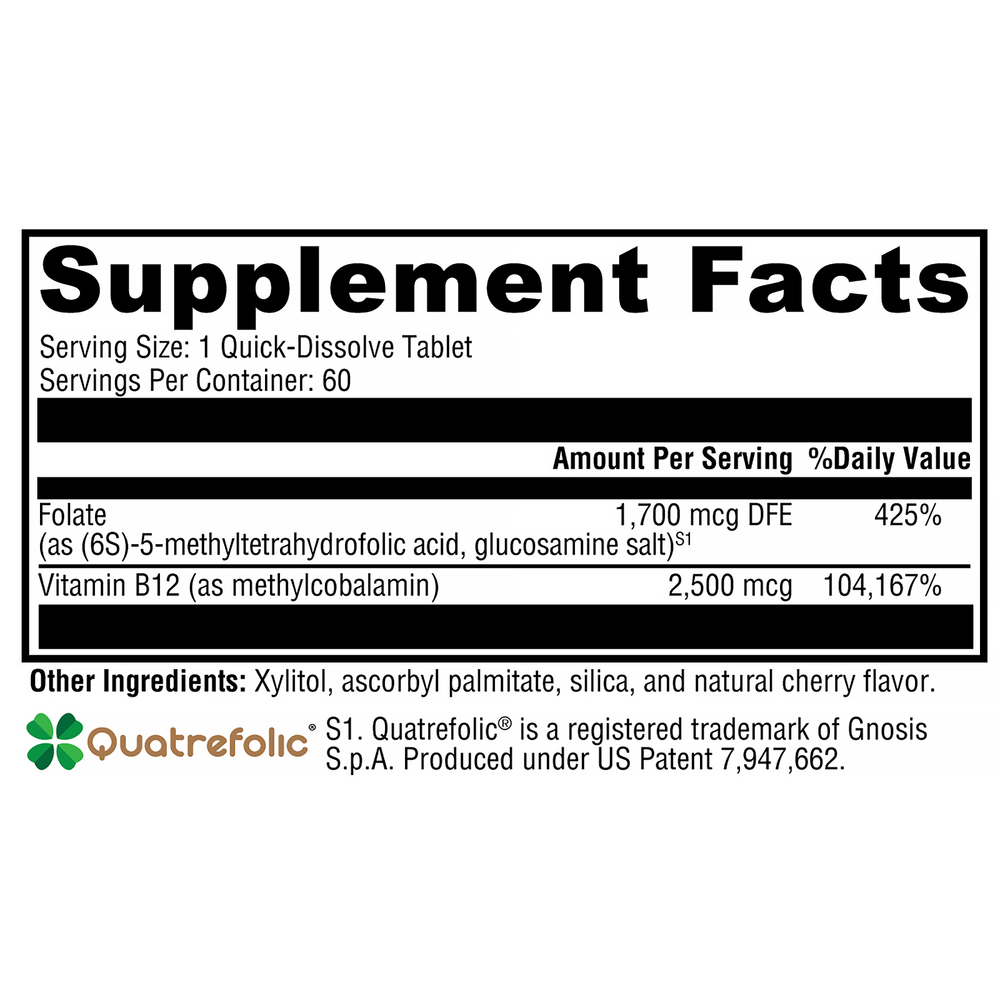XYMOGEN 5-MTHF Plus B12 - Cherry 60 tablets