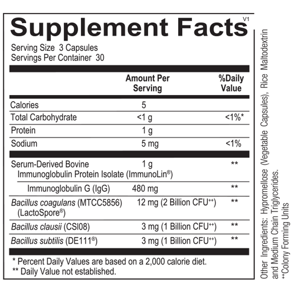 Ortho Spore IG – Probiotic & Immunoglobulin Support – 90 Capsules