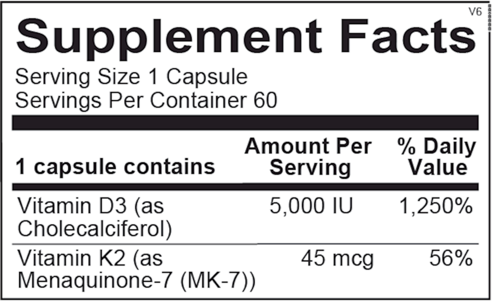 Ortho Molecular Products Vitamin K2 with D3 60 capsules