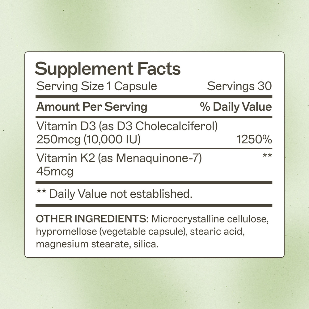 Amy Myers MD Vitamin D3/K2 10,000 IU 30 capsules
