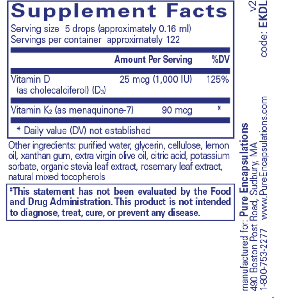 Pure Encapsulations EmulsiSorb K2/D3 liquid 20ml