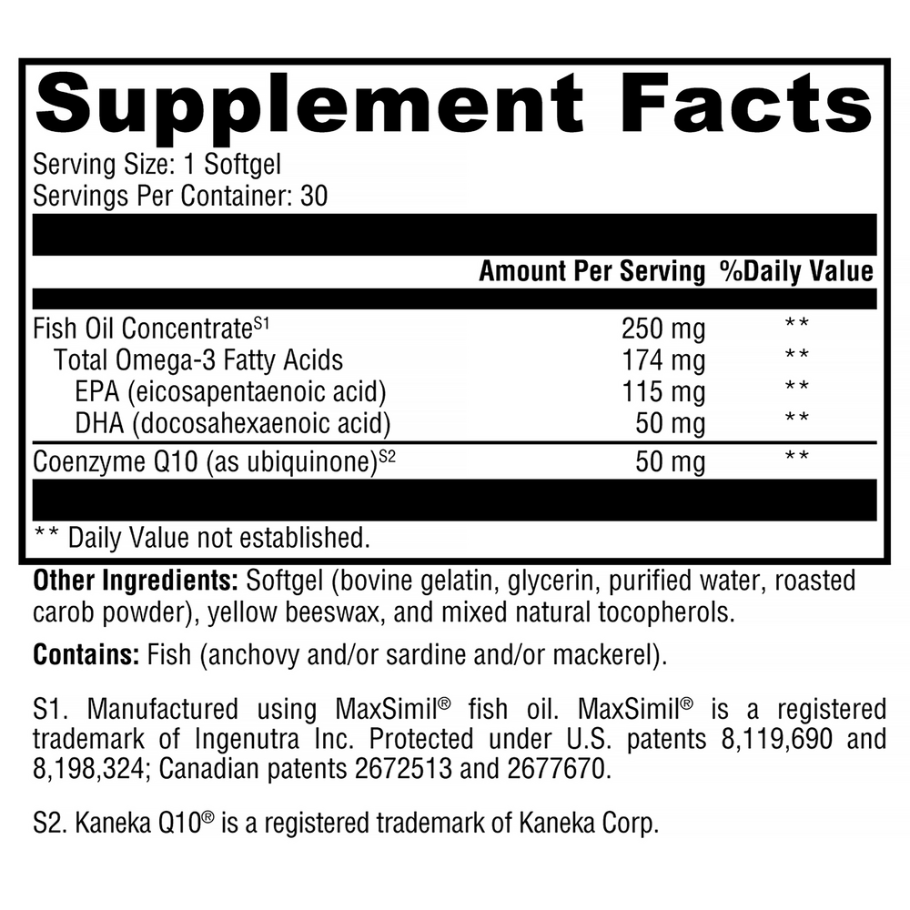 XYMOGEN CoQmax Omega 50mg 30 softgels