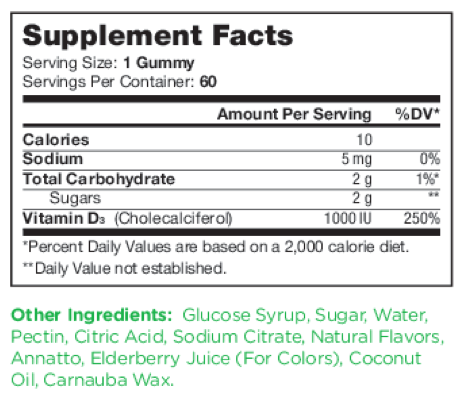 Chapter One Vitamins Vitamin D3 Gummies 60 gummies