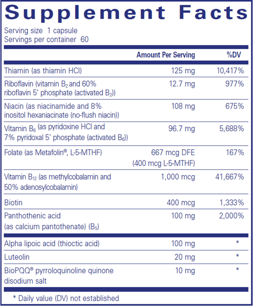 Pure Encapsulations Ultra B-Complex w/PQQ 60 capsules