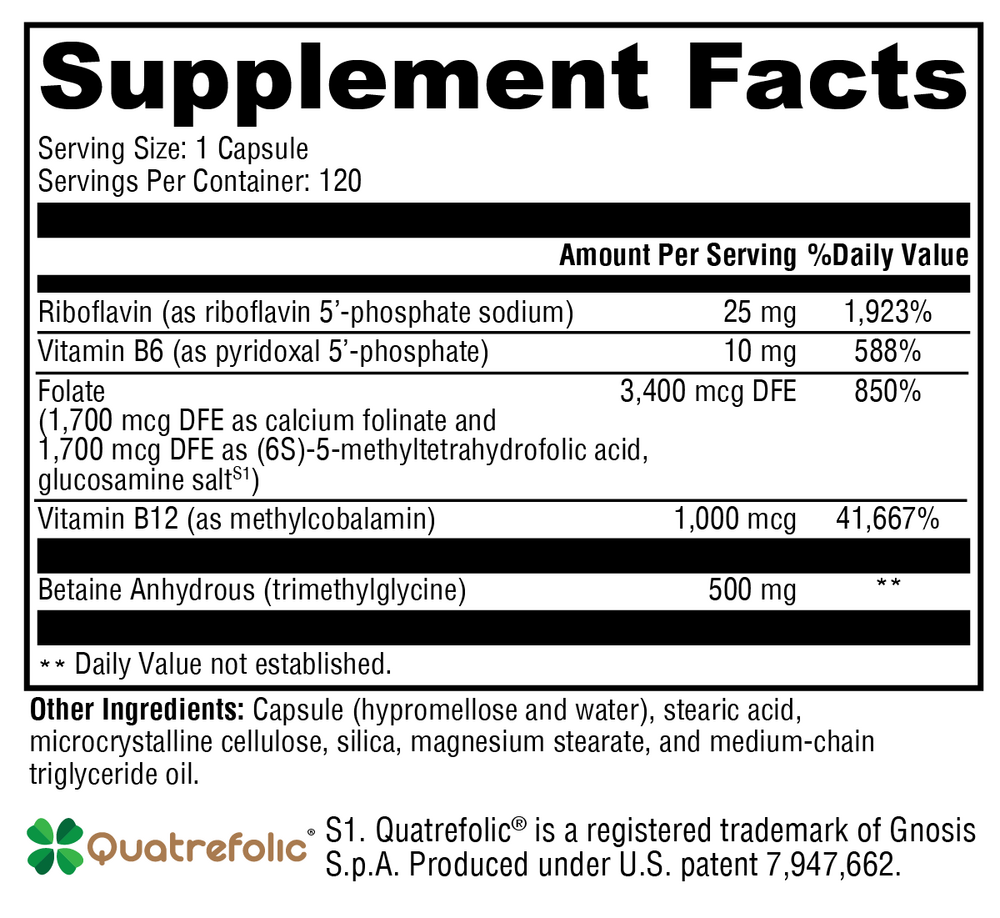 XYMOGEN Methyl Protect (Active B Vitamins) 120 capsules