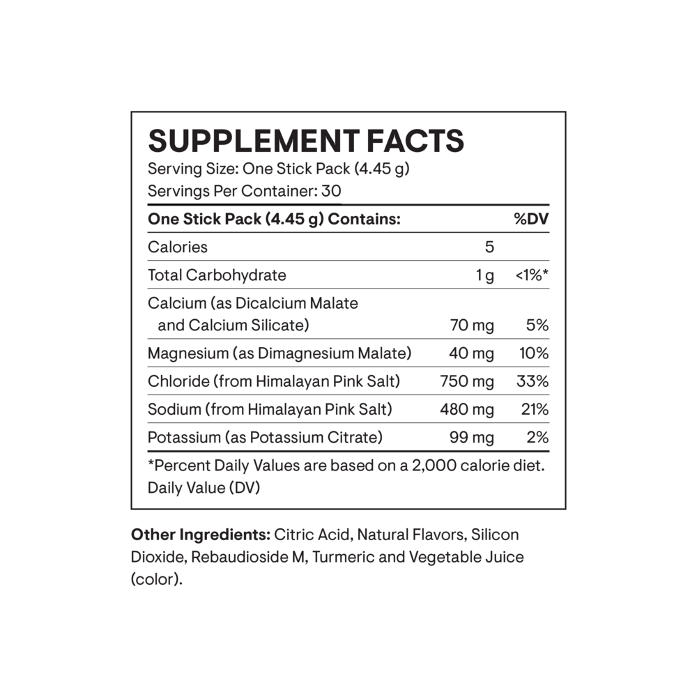 Thorne Daily Electrolytes Stick Packs, Grapefruit 30 packets