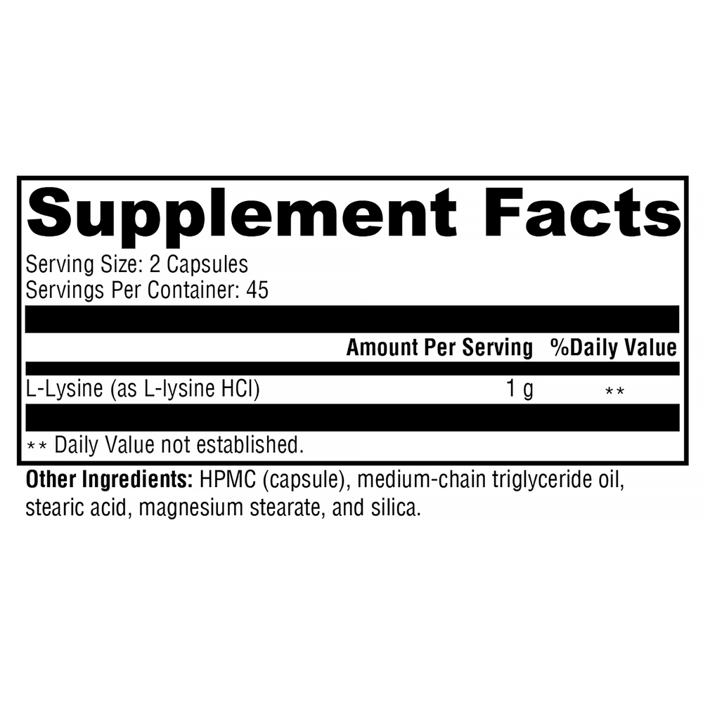 XYMOGEN L-Lysine 90 capsules