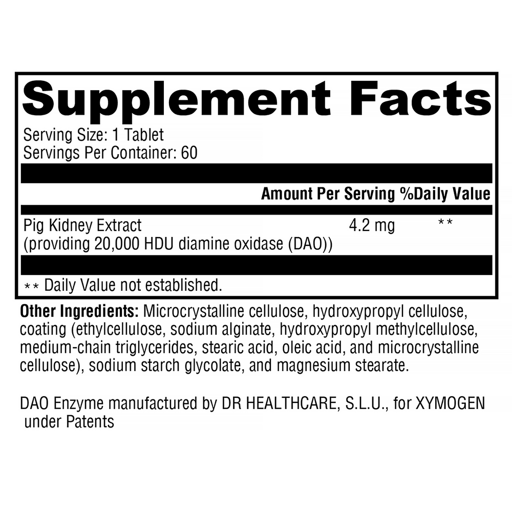 XYMOGEN HistDAO (Histamine) 60 tablets