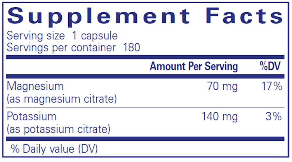 Pure Encapsulations Potassium Magnesium (citrate) 180 capsules