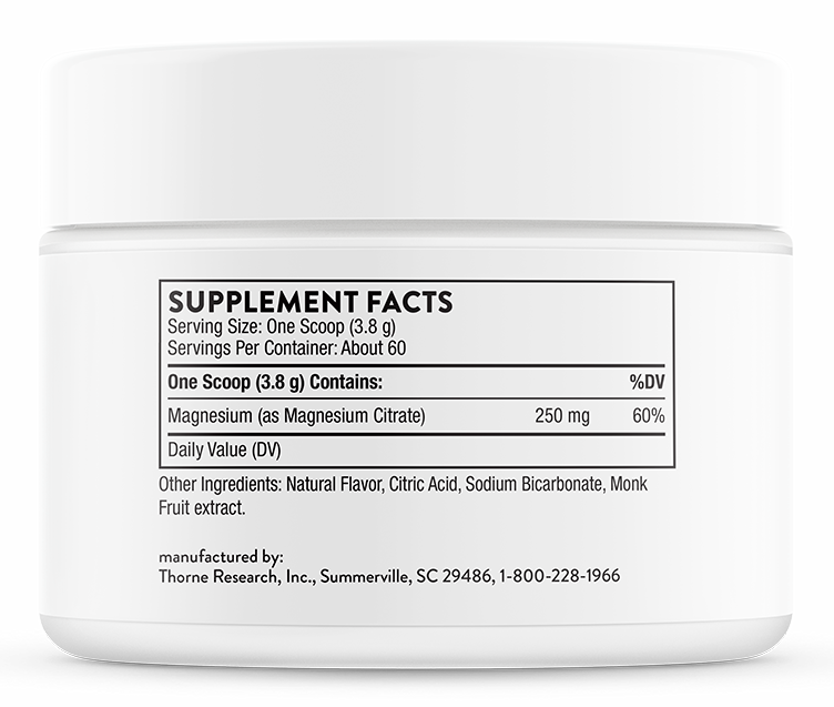Thorne Magnesium Citrate Powder, Citrus Berry 228g