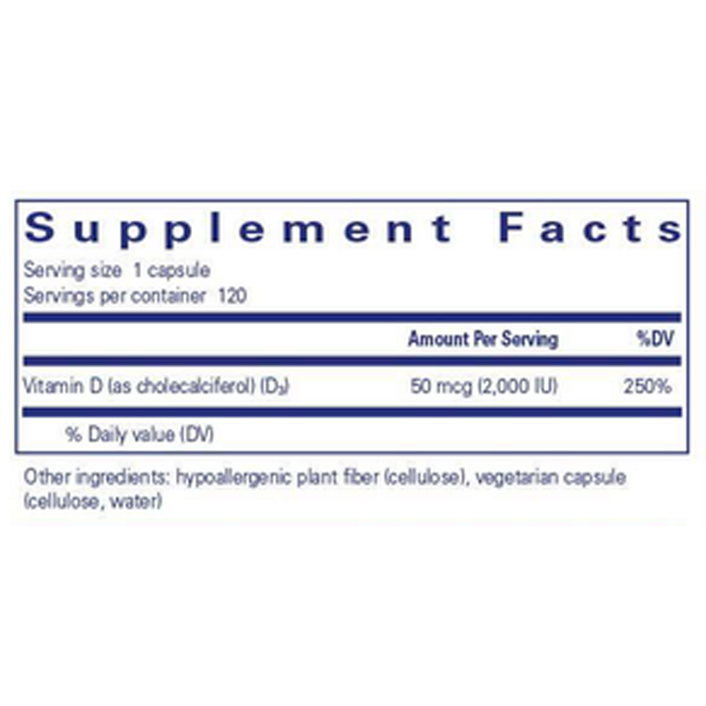 Pure Encapsulations Vegan Vitamin D 120 capsules