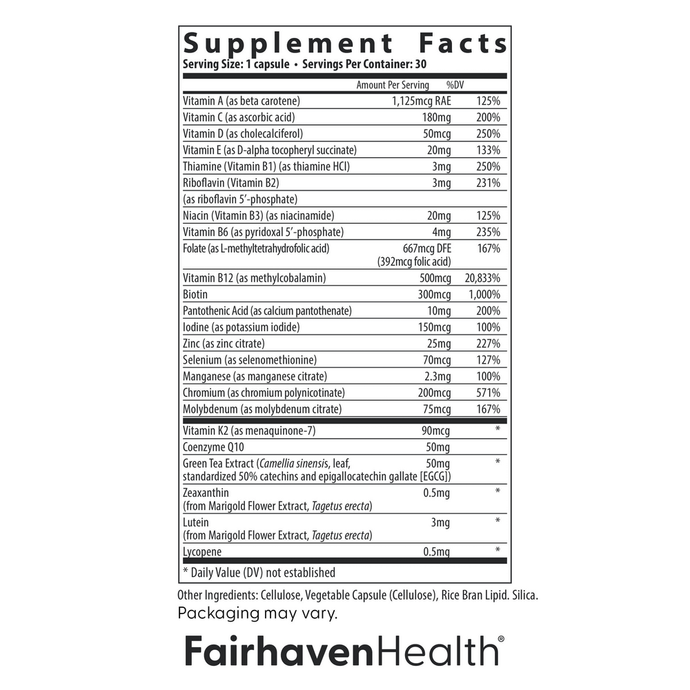 Fairhaven Health Women's Multivitamin Essentials 30 capsules