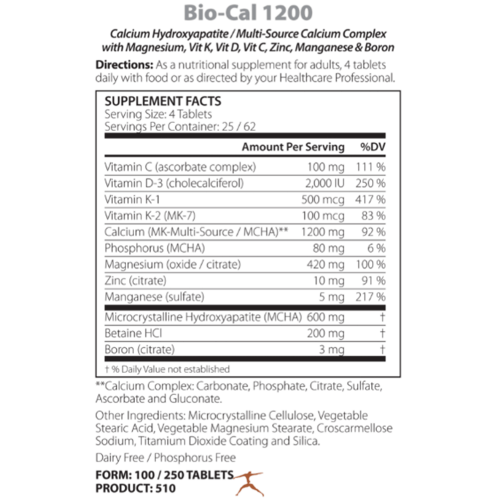 Biospec Nutritionals Bio-Cal 1200 250 tablets