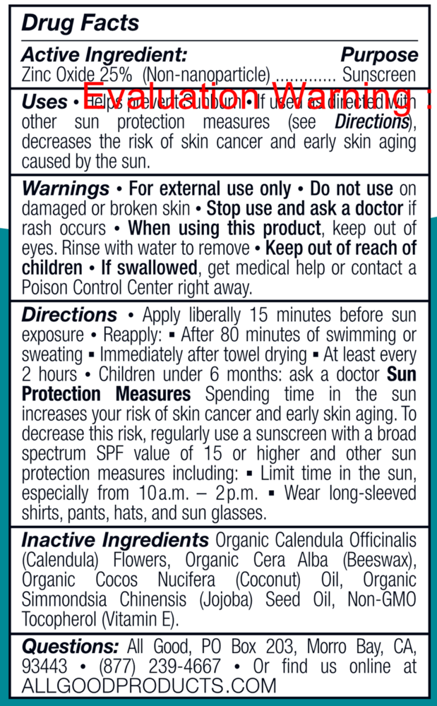 All Good SPF50+ Sport Sunscreen Butter Stick 2.75 oz