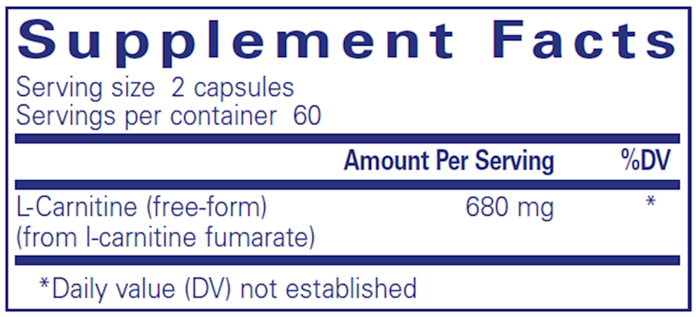 Pure Encapsulations L-Carnitine Fumarate 120 capsules