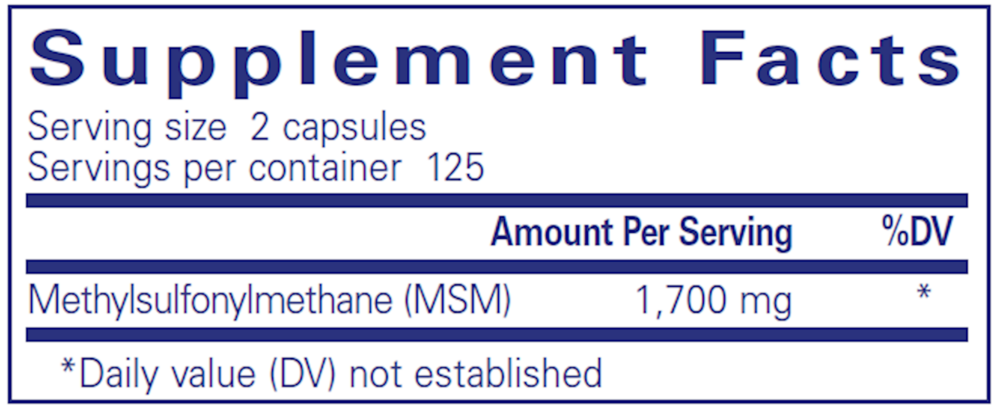 Pure Encapsulations MSM Capsules 250 capsules