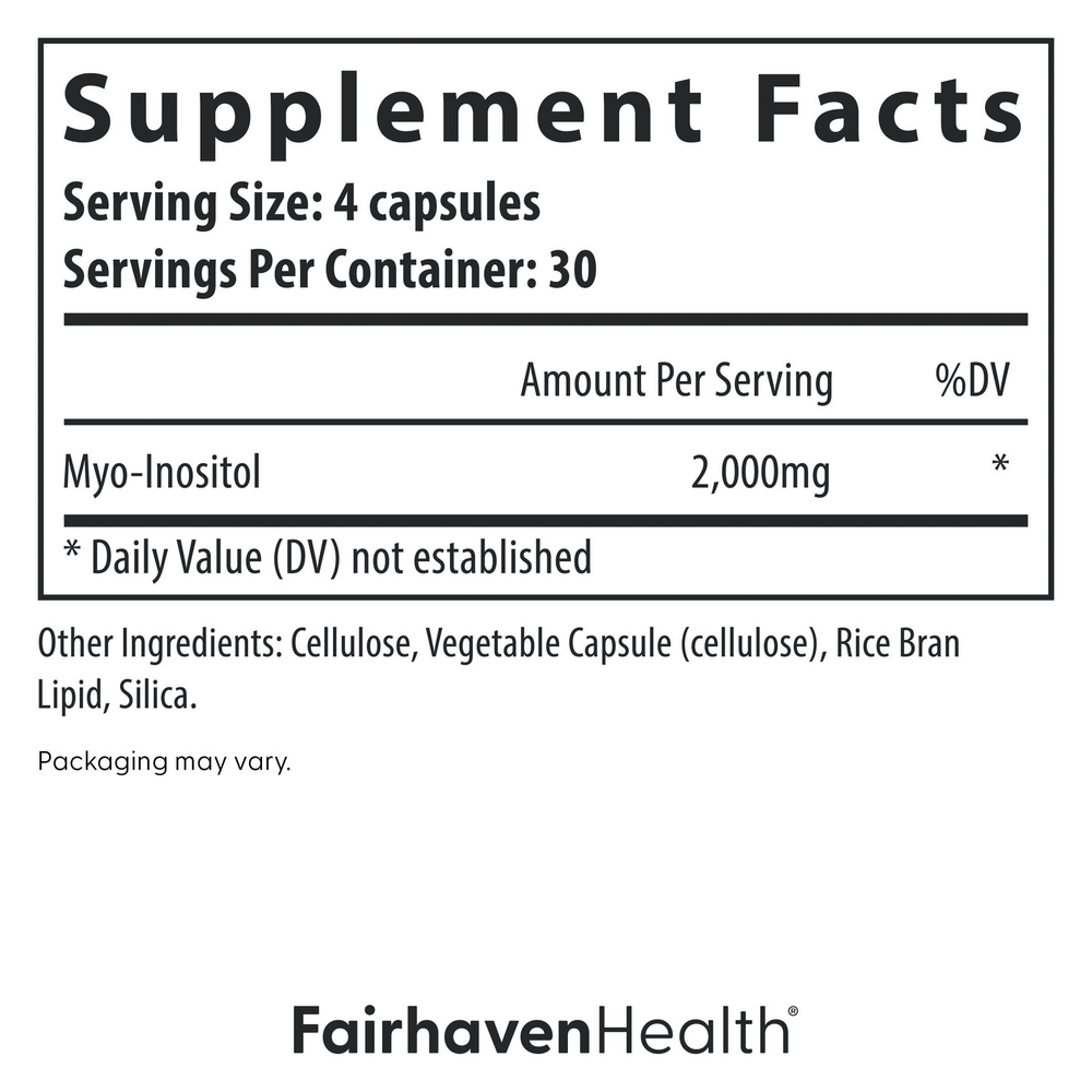 Fairhaven Health Myo-Inositol Supplement for Women and Men 120 capsules