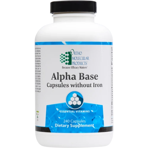 Ortho Molecular Products Alpha Base Without Iron — 240 Capsules