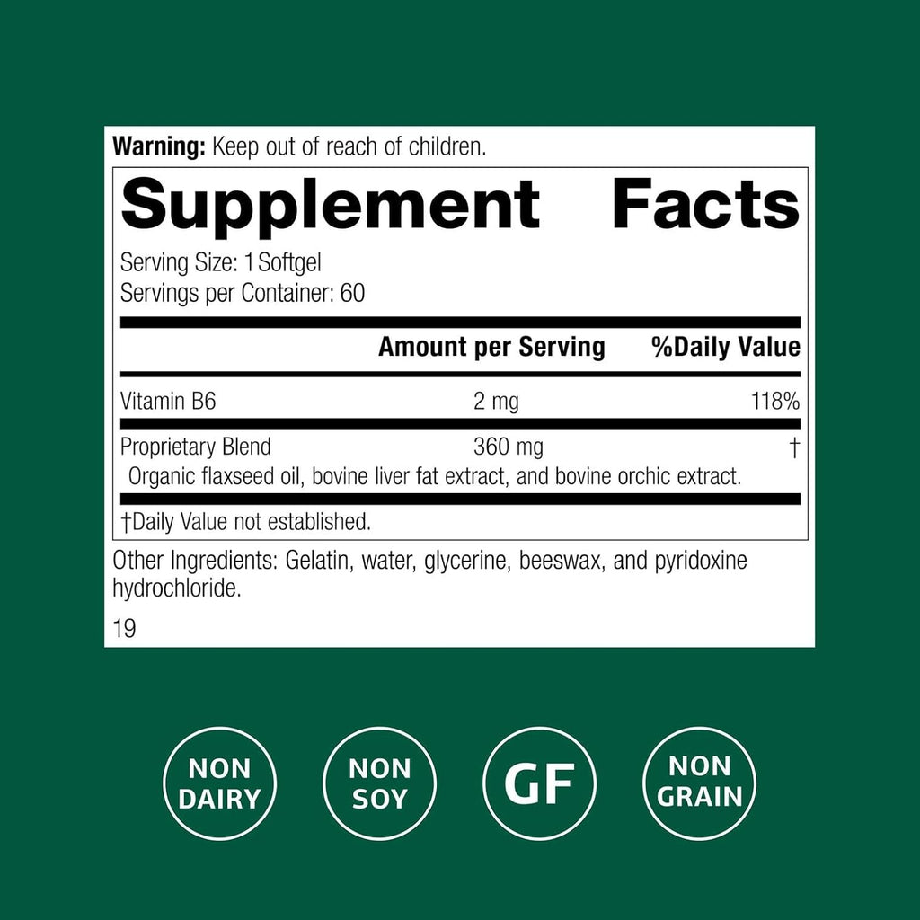 Standard Process Flax Oil Plus, Omega-3 Hair & Skin Support, 60 Softgels