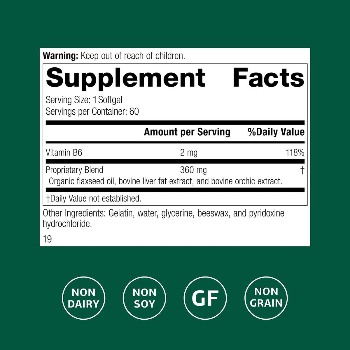 Standard Process Flax Oil Plus, Omega-3 Hair & Skin Support, 60 Softgels