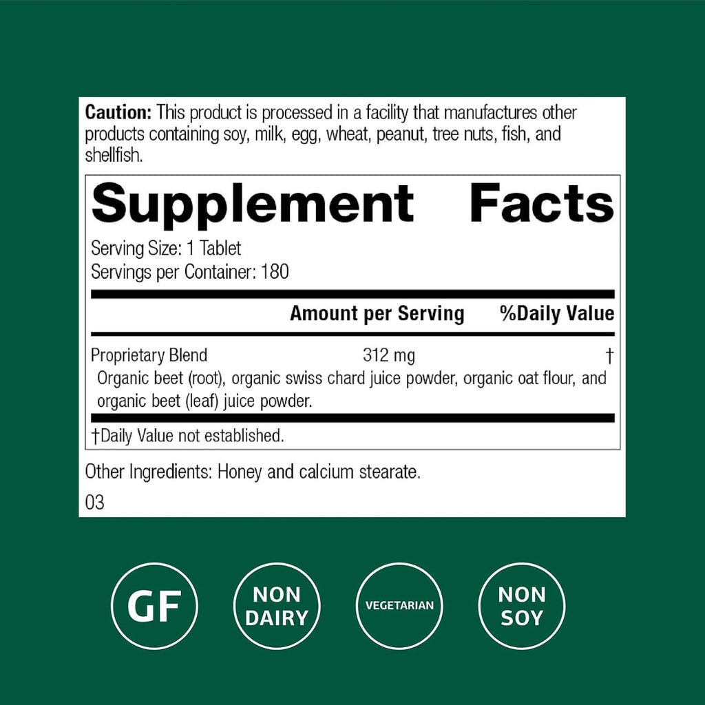 Standard Process Betafood, Digestive & Intestinal Supplement, 180 Tablets
