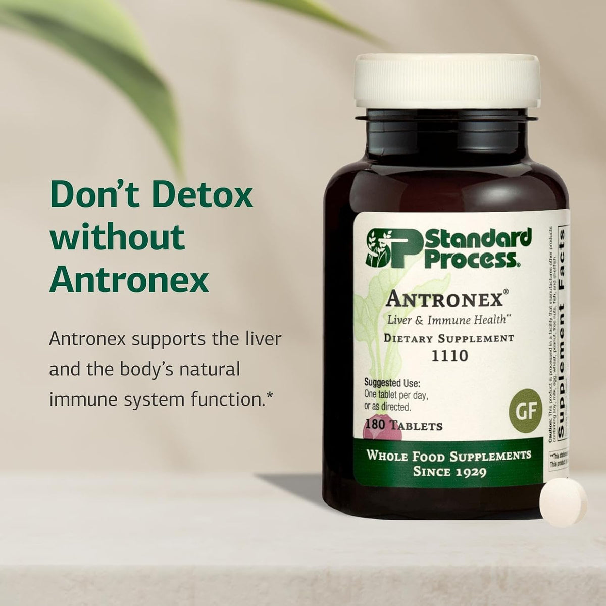 Standard Process Antronex, Liver Health Dietary Supplement, 180 Tablets