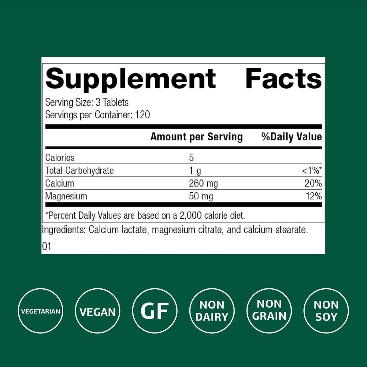Standard Process Calcium Lactate, Bone & Immune Supplement, 360 Tablets