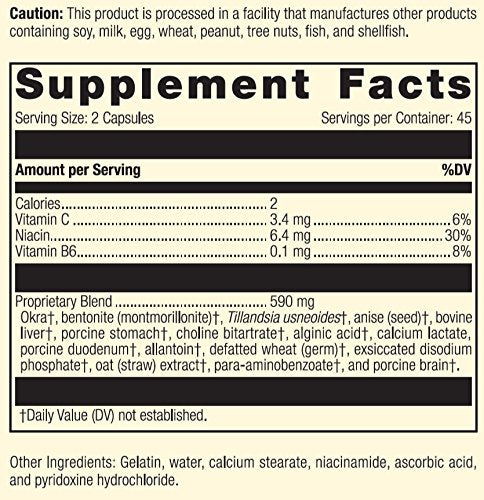 Standard Process - Gastrex - Supports Digestion, Stimulates Cleansing of Upper Gastrointestinal (GI) Tract, Provides Vitamin C, Niacin, Vitamin B6, Okra and Tillandsia Usneoides - 90 Capsules