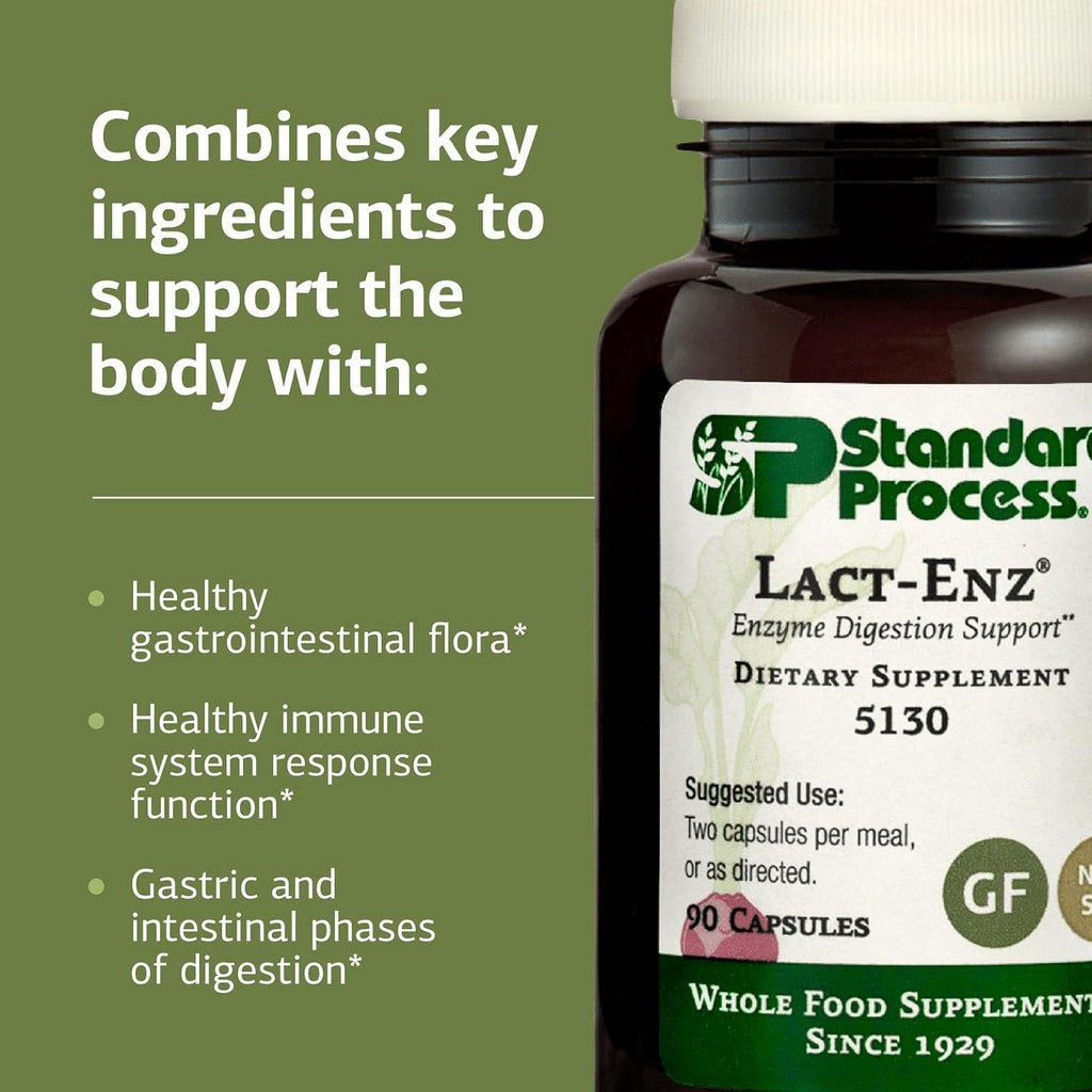 Standard Process Lact-ENZ, Enzyme Digestion & Probiotic Aid, 90 Capsules