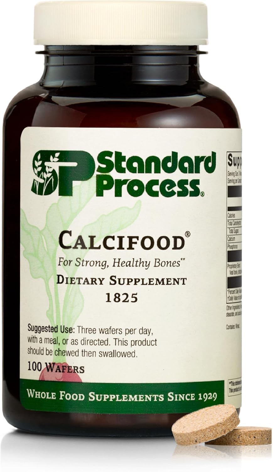 Standard Process Calcifood, Bone Strength & Calcium Absorption, 100 Wafers