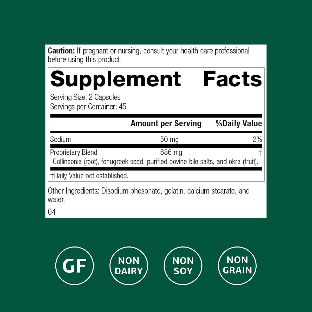 Standard Process Fen-Cho, Digestive & Gut Health Supplement, 90 Capsules