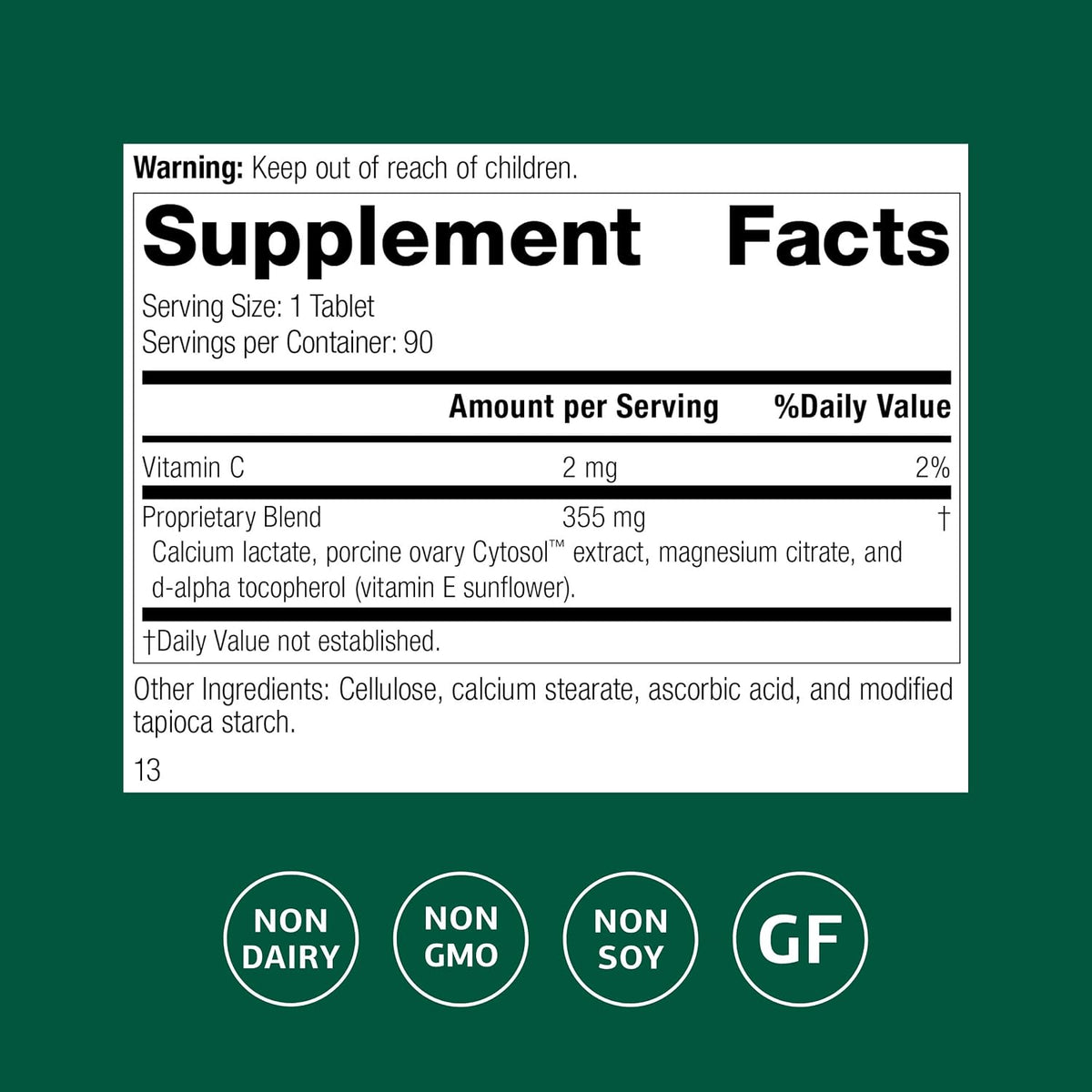 Standard Process Ovex P, Whole Food-Based Health Support, 90 Tablets