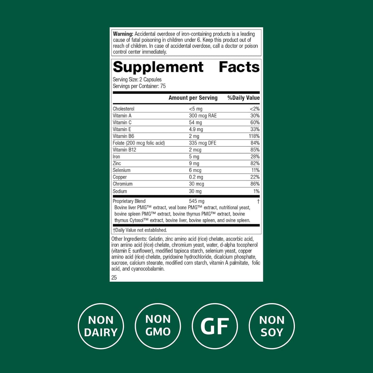 Standard Process Immuplex, Daily Immune Support Supplement, 150 Capsules