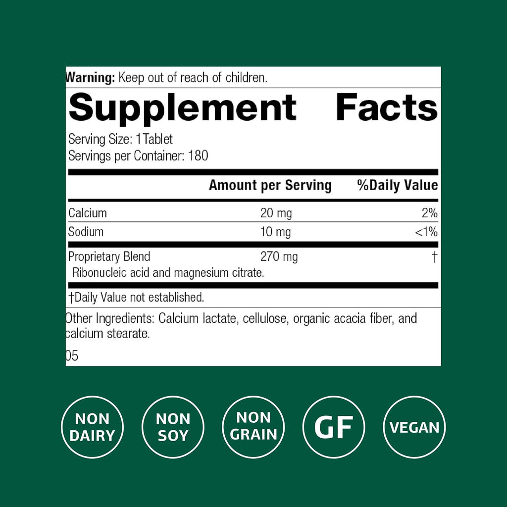 Standard Process Ribonucleic Acid RNA, for Cell Development, 180 Tablets