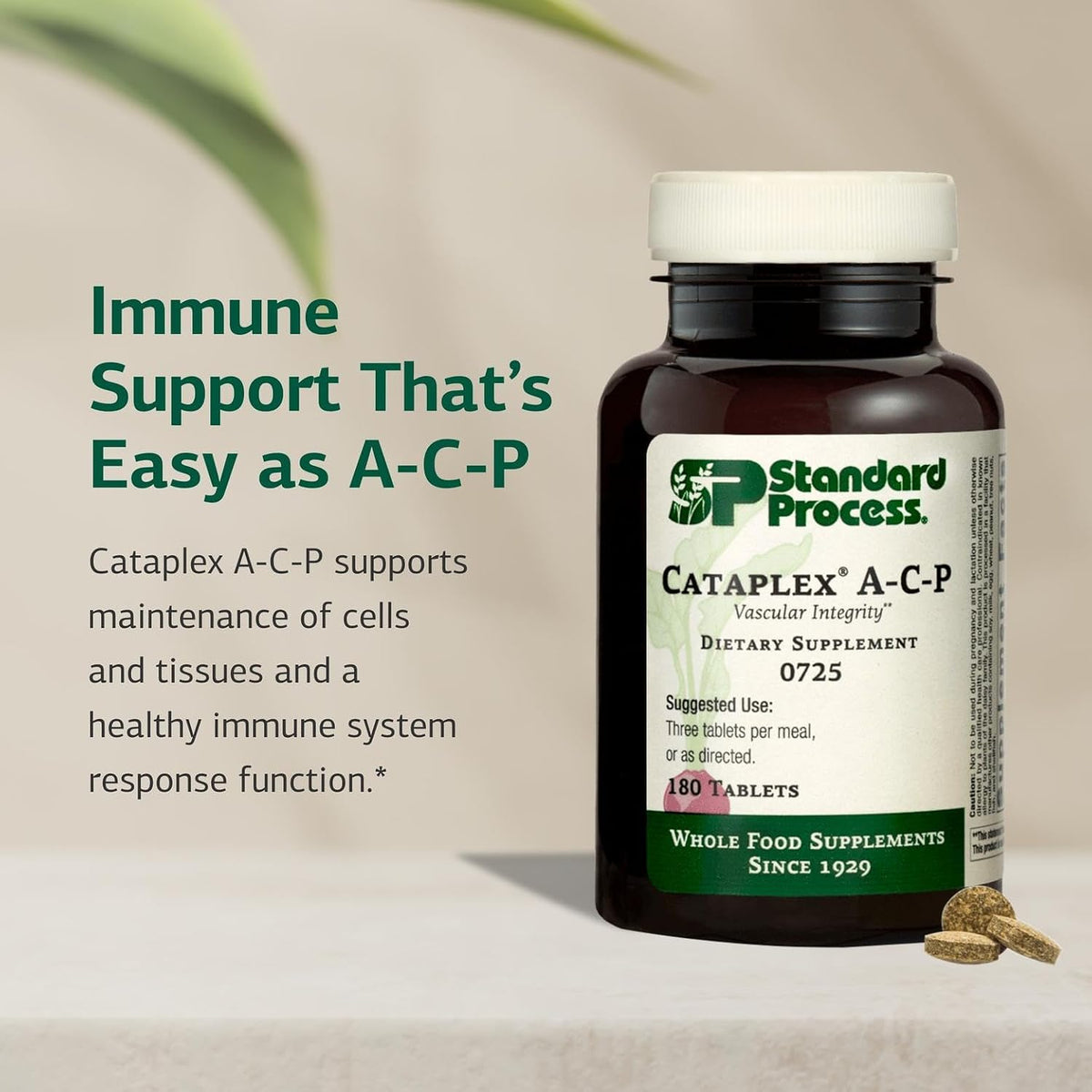 Standard Process Cataplex A-C-P, Cell, Tissue & Immune Support, 180 Tablets