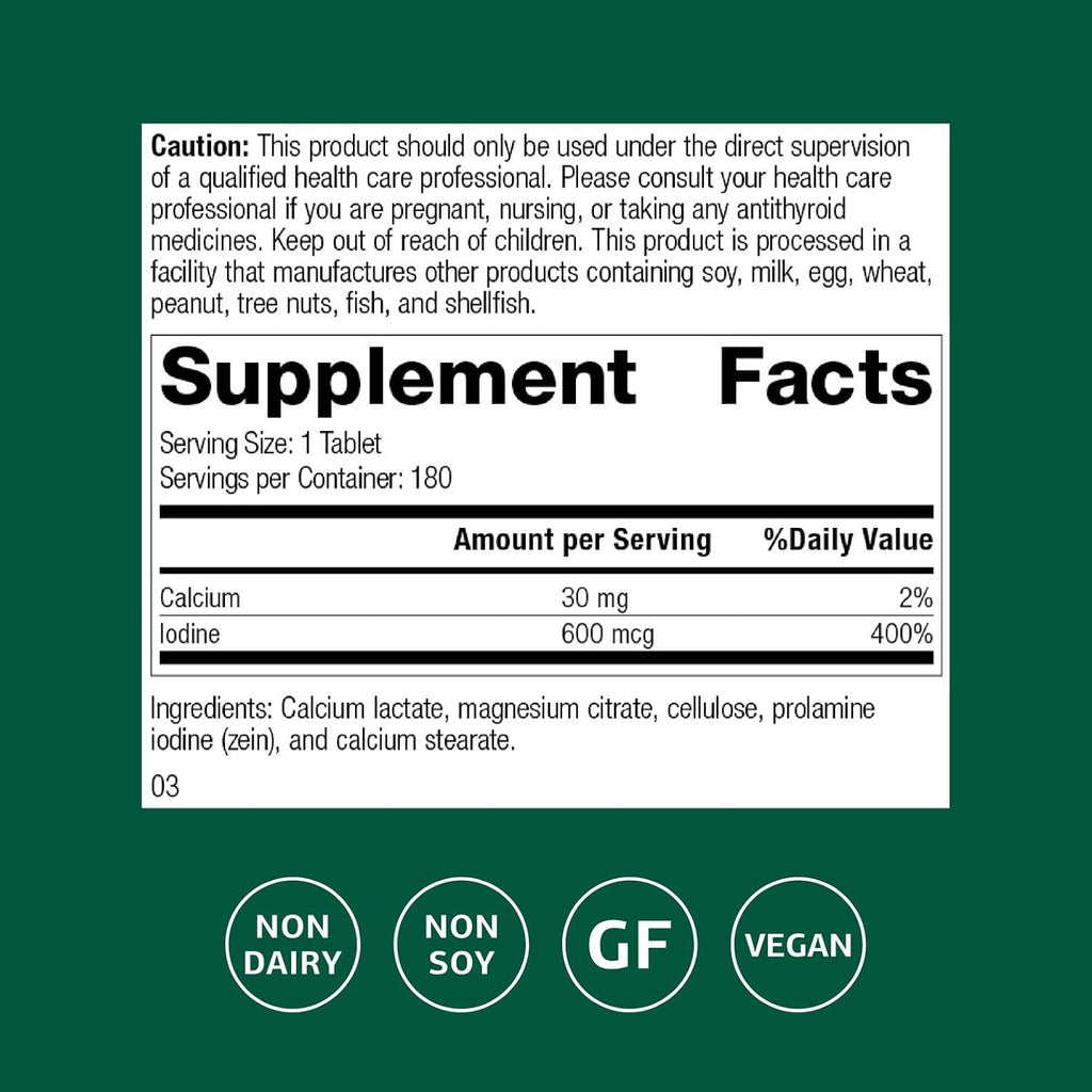 Standard Process Prolamine Iodine, Thyroid & Endocrine Support, 180 Tablets