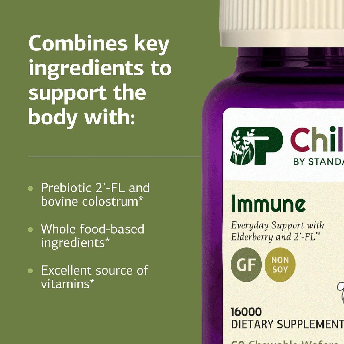 Standard Process Children's Immune, Immune Support Supplement, 60 Wafers