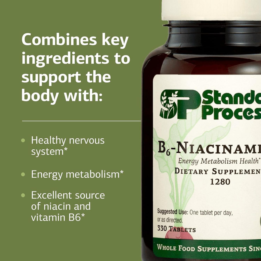 Standard Process B6-Niacinamide,Vitamins B Energy Metabolism, 330 Tablets