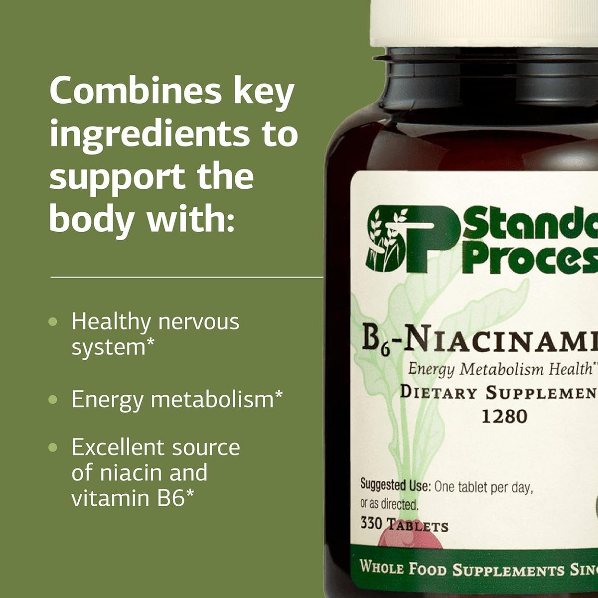 Standard Process B6-Niacinamide,Vitamins B Energy Metabolism, 330 Tablets