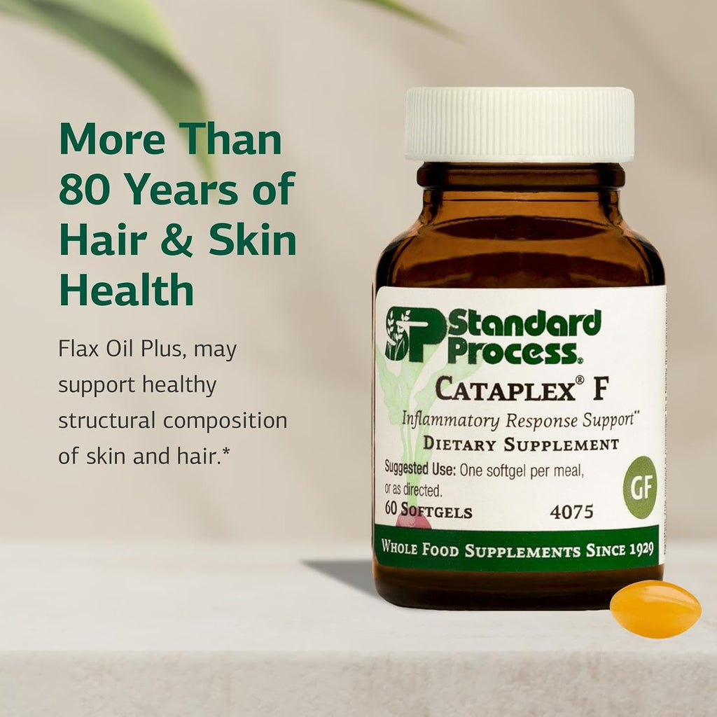 Standard Process Flax Oil Plus, Omega-3 Hair & Skin Support, 60 Softgels
